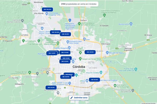 Imagen de listado de propiedades en Córdoba